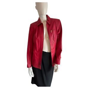 Vintage Red Leather Jacket